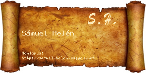 Sámuel Helén névjegykártya